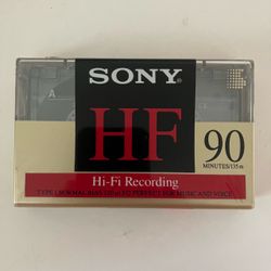 Vintage Sony HF Hi Fi Recording Blank Cassette Tape Deadstock Media 90 Min