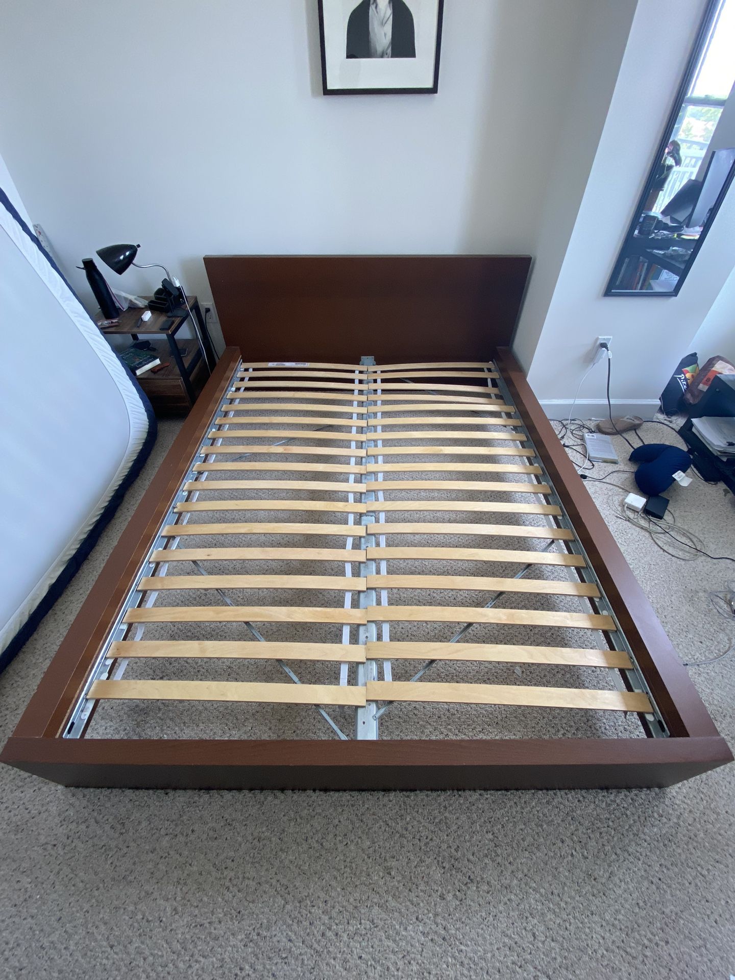 Malm Queen Size Bed - Medium Brown - Discontinued; [MUST GO 7/14-7/15, WILL TAKE BEST OFFER]