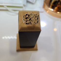 10K SOLID GOLD NUGGET RING SIZE 10