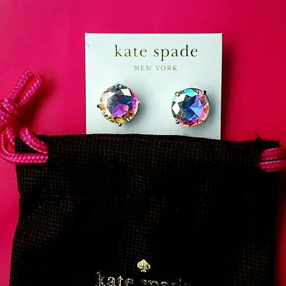 New! Authentic ♠️ KATE SPADE ♠️ Sterling Silver Sold-Out ‘Gumdrop’ Shimmering Crystal Lg Stud Earrings