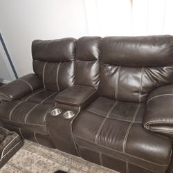 Leather Sofas. Set Of Three