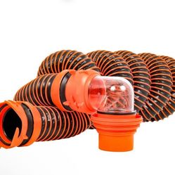 Camco RhinoFLEX 15' Sewer Hose Kit w/4 In 1 Elbow Caps 39770, NEW