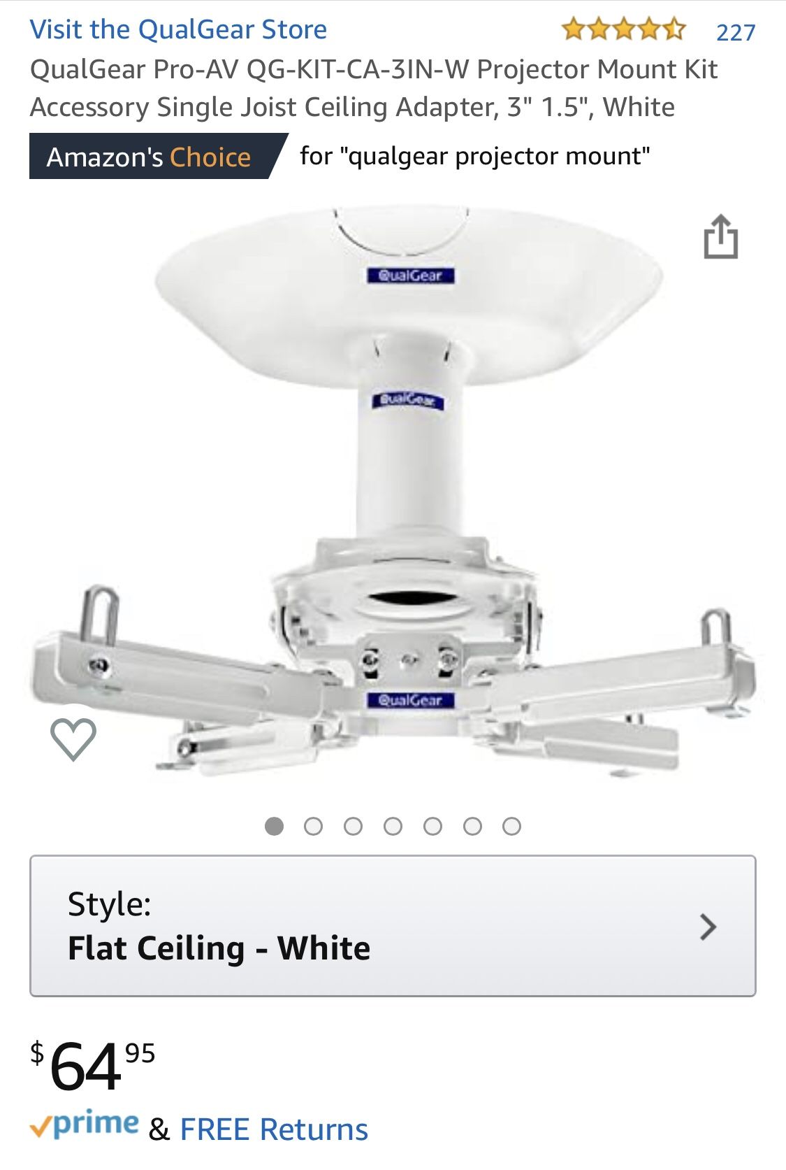 Projector mount - Qualgear Pro AV