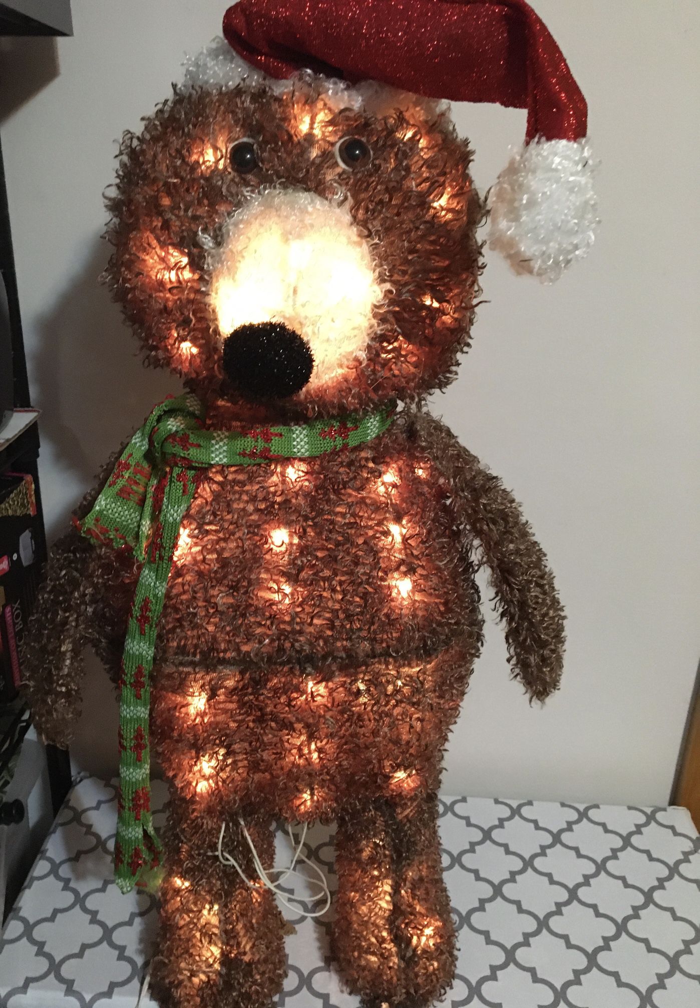 christmas brown teddy bear outdoor decor 30”