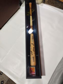 Multi-Signed Baseball Bat with Ken Griffey Sr. Card Display Case