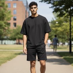 Public Rec Shorts 32R Men's Black Elastic Waist, Internal Drawstring, and Pockets