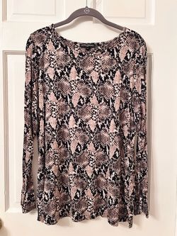 Mario Serrani Snakeskin Long Sleeve Top