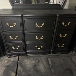 Black and gold dresser set solid wood