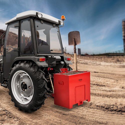 VEVOR Ballast Box 3 Point Category 1 Tractor, 800lbs Capacity Hitch Ballast Box, for 2\'\' Hitch Receiver, Tractor Ballast Box with 5cu.ft Volume, Heavy