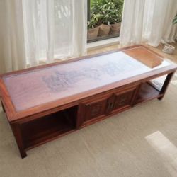 Mid Century Asian Rosewood Coffee Table 