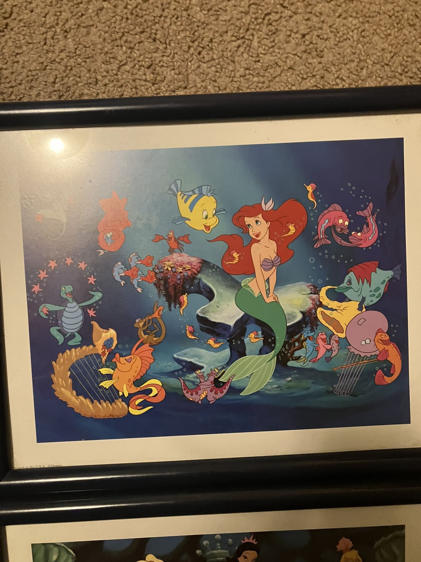 4 Disney Little Mermaid Framed Pictures