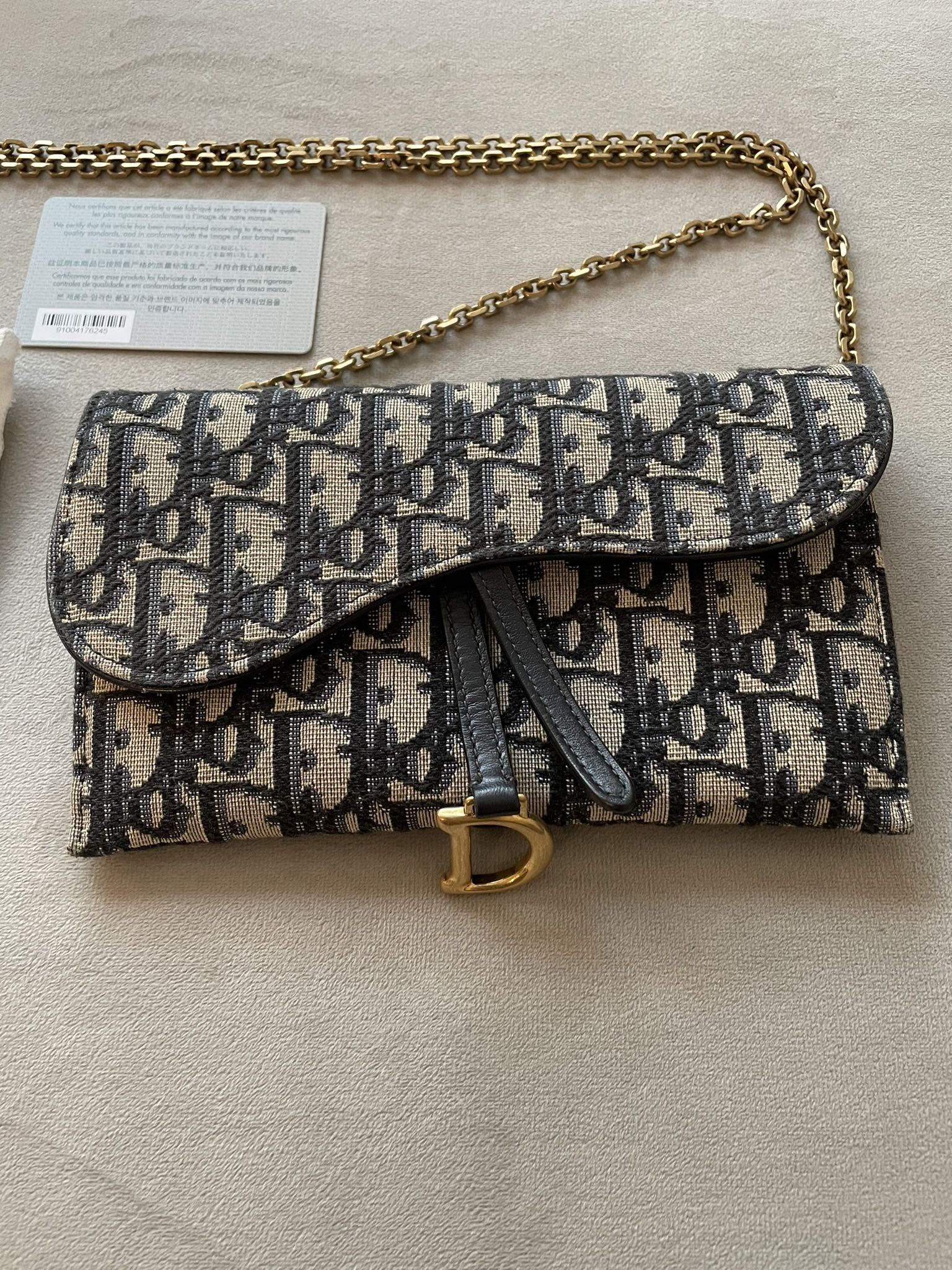 Dior Oblique Saddle Wallet on Chain, Have RECEIPTS