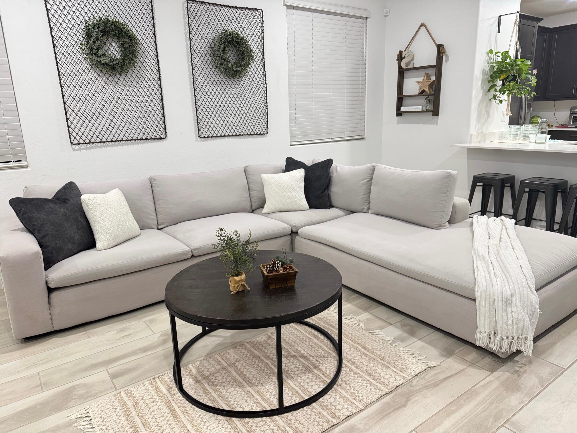 Grey Living Spaces Cloud Couch Sectional W/ Chaise