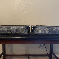 S13 Jdm Headlights With Side Markers And Oem Brackets