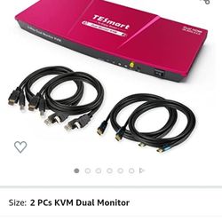 2pcs Kvm Dual Monitor 