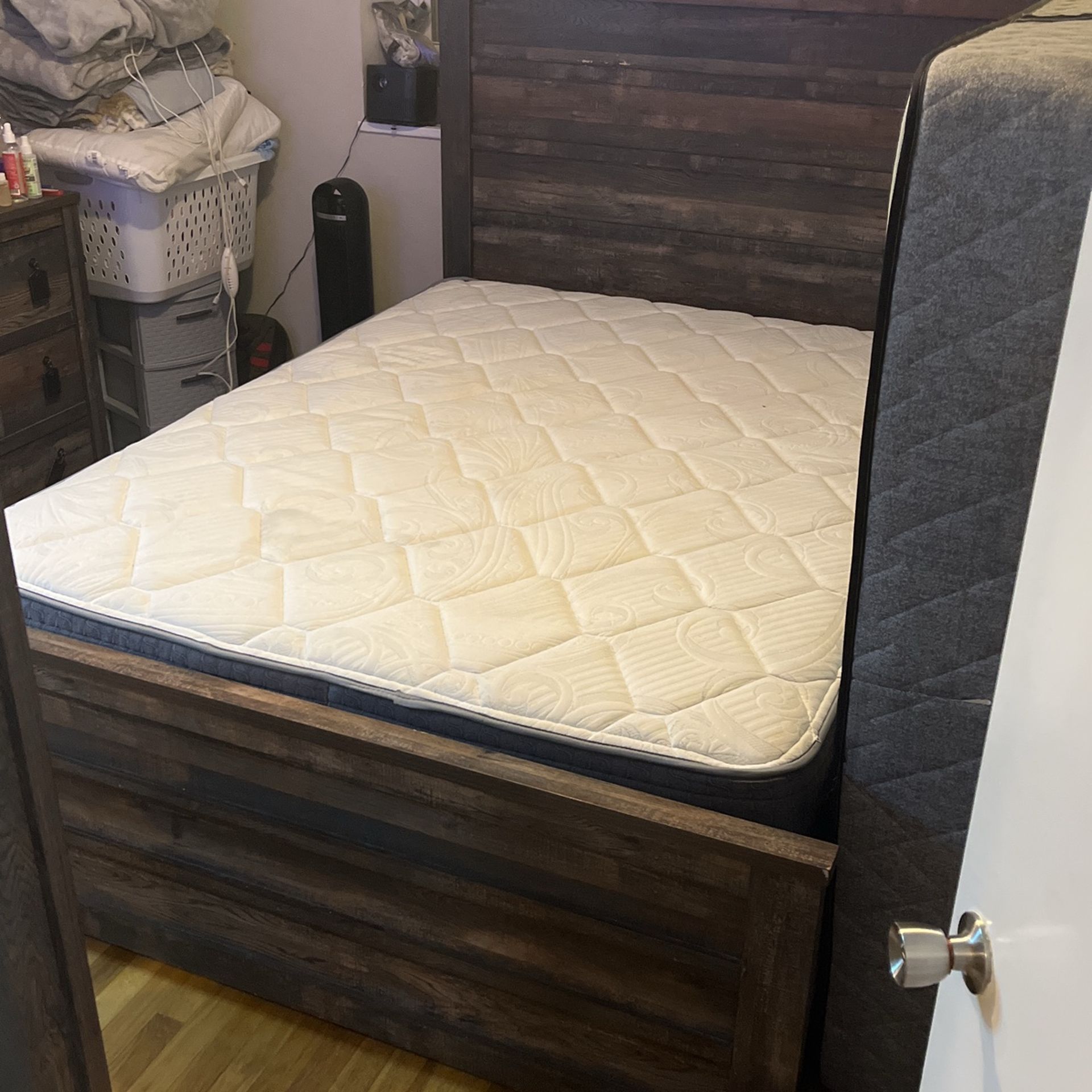 Queen Mattress, Headboard , Box spring 