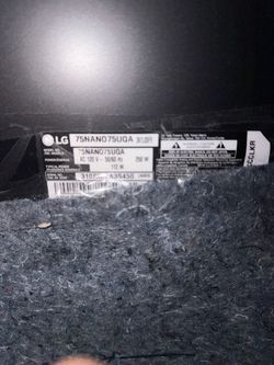 75” LG 75NANO75UQA with Samsung soundbar and subwoofer