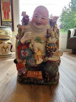 Buddha Chinese Export Porcelain Happy and Huge