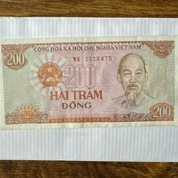 Banknot Vietnam 200 Dong 1987 Years 