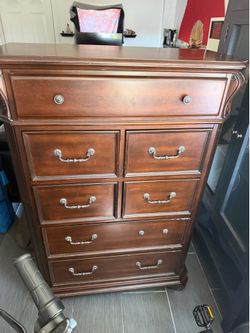 Brown wooden dresser
