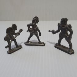 Vintage Antique Pewter Flash Gordan Set Of 3 Figurine 2" Tall.