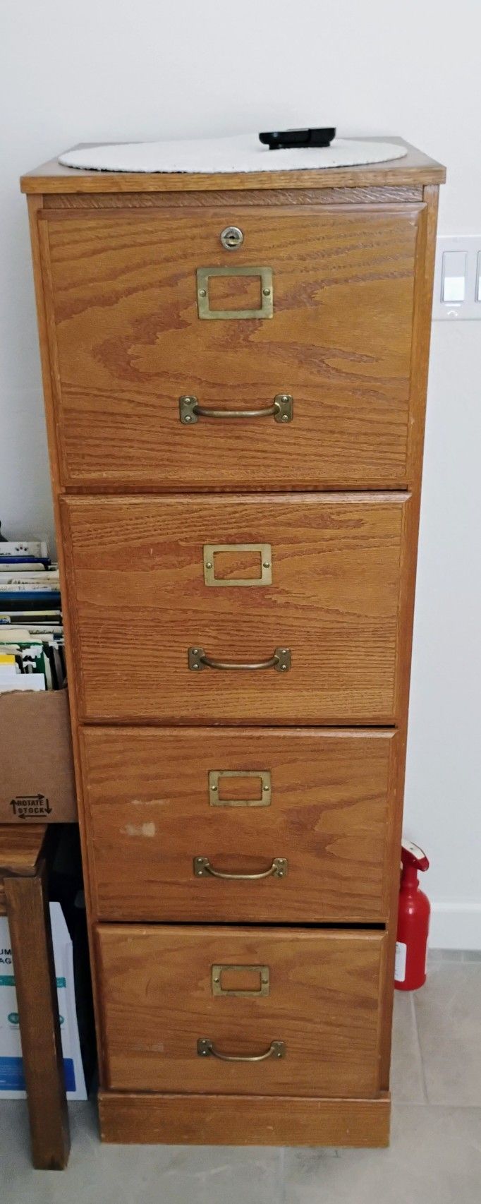 4 Draw Wood File Cabinet.