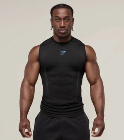 Gymshark Onyx v5 5.0 Seamless Tank Black/Onyx Grey Size Large