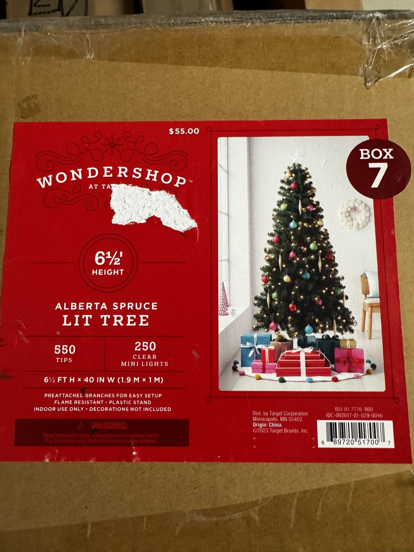 6 1/2 Ft Prelit Christmas Tree For Sale