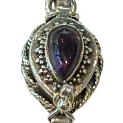 Sterling Silver Amethyst Poison Pendant New