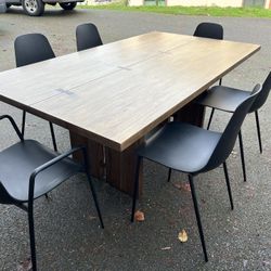 CRATE & BARREL WALNUT DINING TABLE