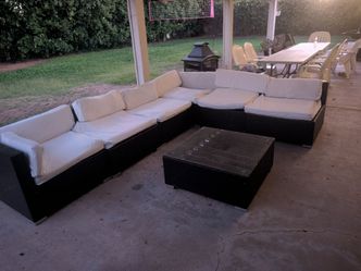 Outdoor sectional sofa with coffee table