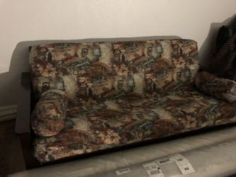 Solid wood futon set with full futon and separate chair and footrest twin futon