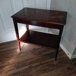 Antique Or Vintage Style Mahogany English Style 2 Tiered Side Table 