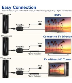 680+ Miles Range TV Antenna,Digital TV Antenna Indoor with Amplifier and Signal  Booster, Portable HD Antenna for TV Indoor Outdoor for Smart TV and Ol for  Sale in Pharr, TX - OfferUp