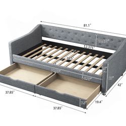 Luxury Tufted Sofa Bed With Drawers For Optimal Comfort NEW in packaging  