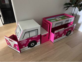 Toy storage with chair / table