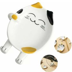 Multifunctional Ceramic Spoon Rest for Kitchen, Cute Cat Shape Cooking Utensil Holder Pot Lid Rack Coffee Spoon Rest Ladle Rest Spatula Utensil Rest f