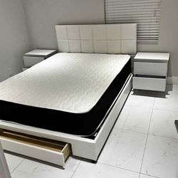 White Bed With storage drawer 🤍👌🏻🤍👌🏻