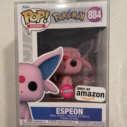 Flocked Espeon Funko Pop *MINT* Amazon Exclusive Pokemon 884 with Protector Eevee Eeveelutions