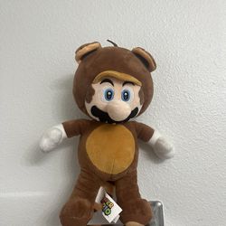 Nintendo SUPER MARIO BROS 11” Plush Tanooki Suit Raccoon Stuffed Animal Doll