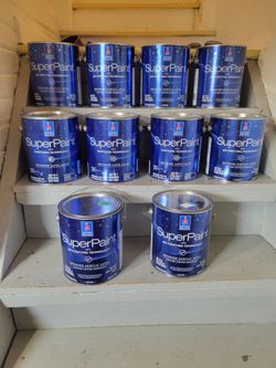10 gallons of Super Paint Interior Satin extra white