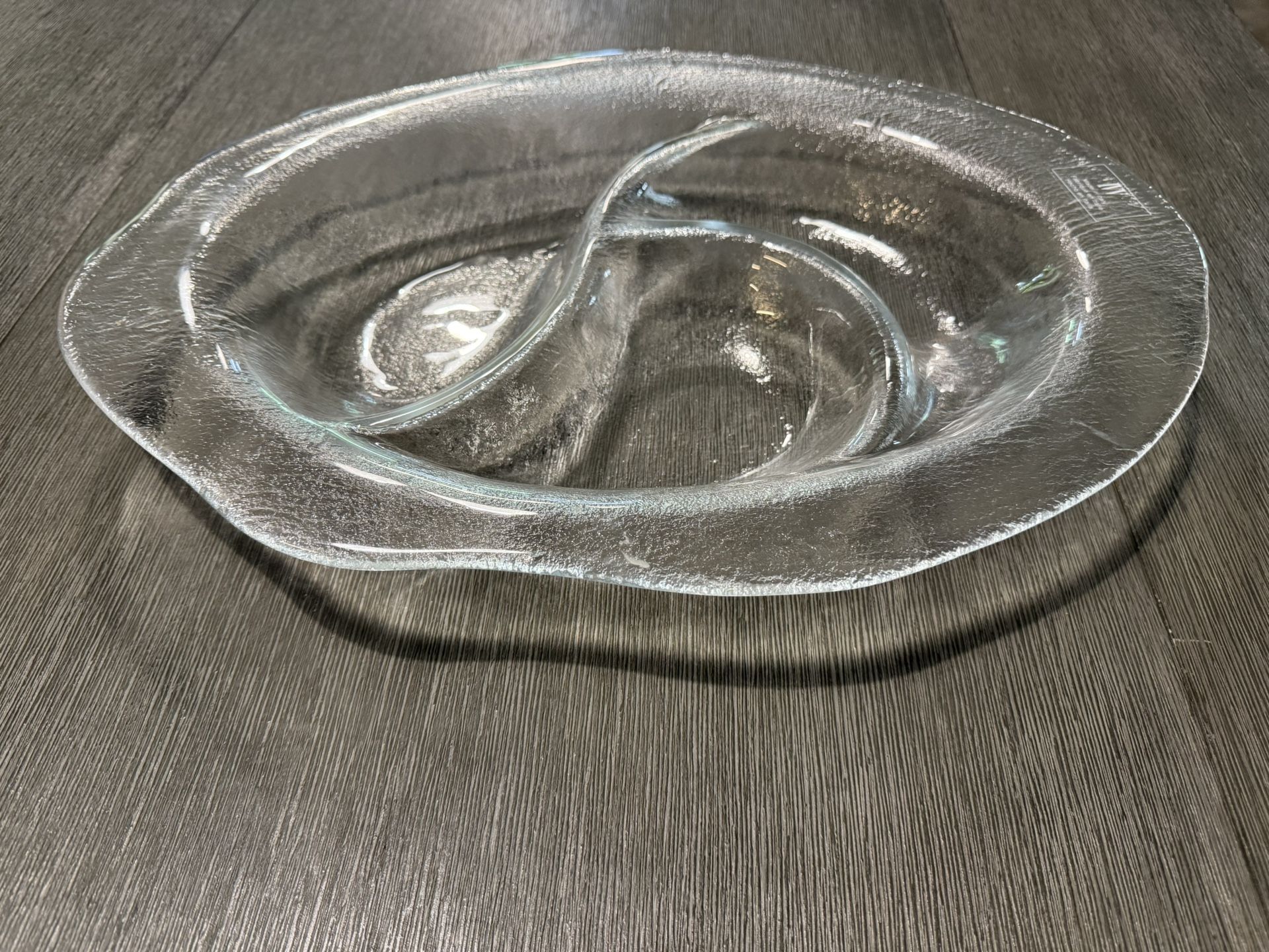 Large JW Italian Glass Divided Serving Platter โ 19โx14โ