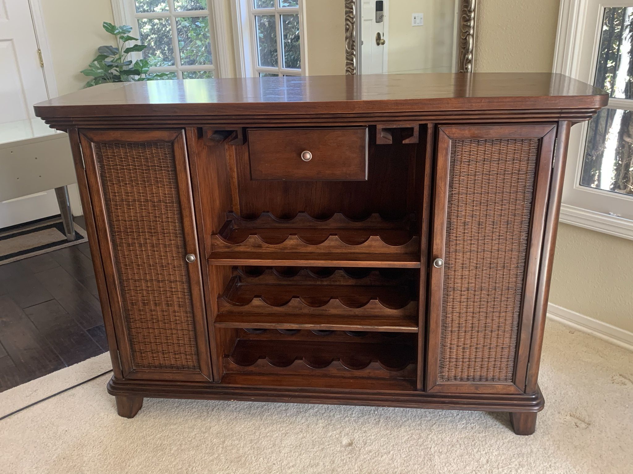 Gorgeous Wood & Rattan Bar