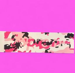 Supreme Box Logo Camo Sticker Pink