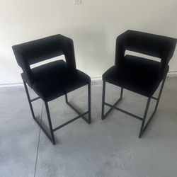 Black Suede Bar Stools 