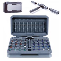 Qivine 42-in-1 Ratchet Screwdriver with S2 Steel Bits, Precise Magnetic Screwdriver Set with Removable T-Ratchet Handle, Portable Ratchet Screwdriver 