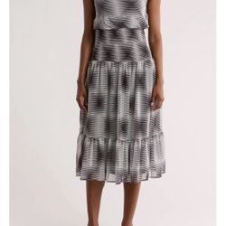 Geo Print Sleeveless A-Line Dress AREA STARS