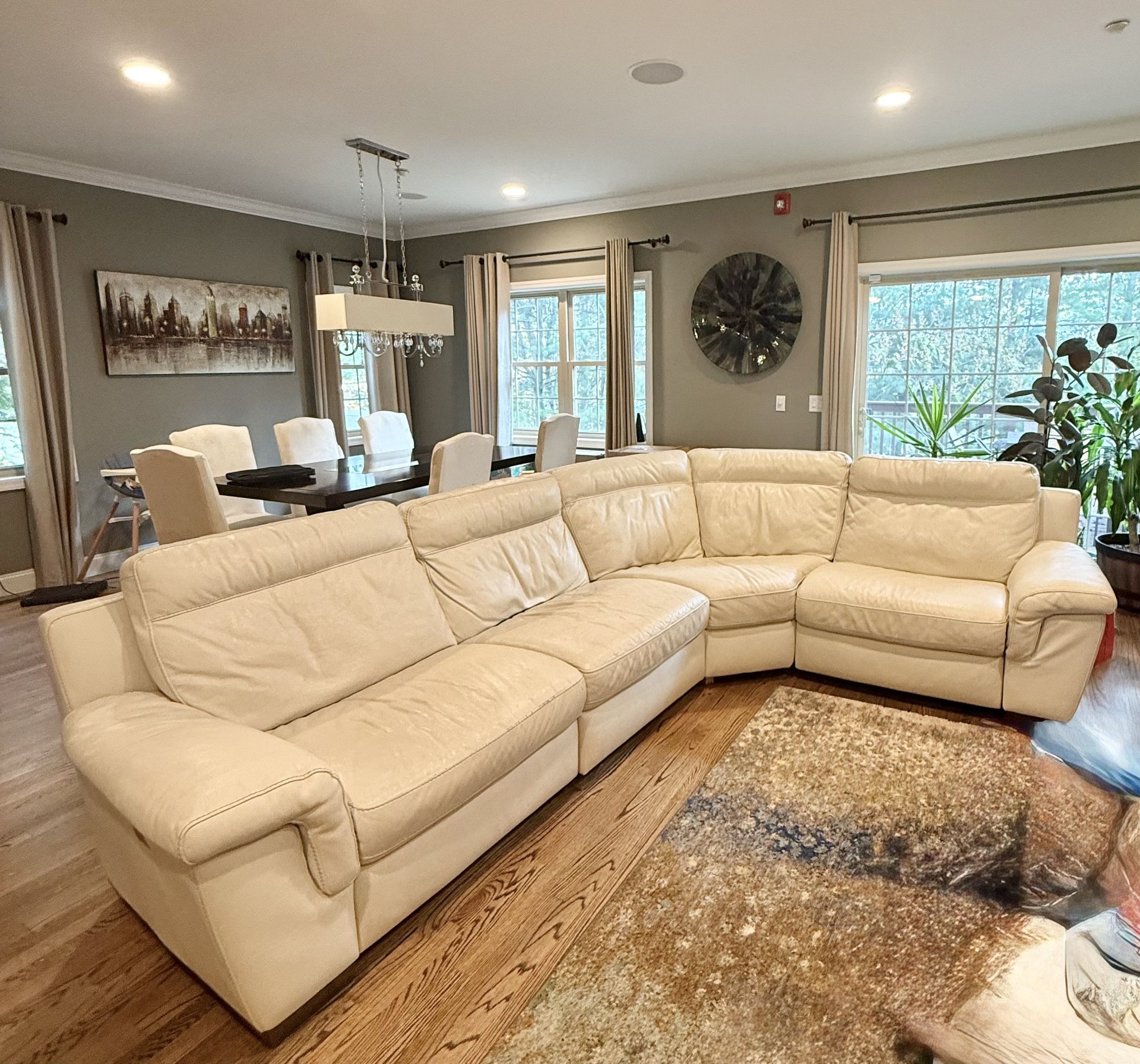 Natuzzi Italian Leather Power‐Recliner Sofa