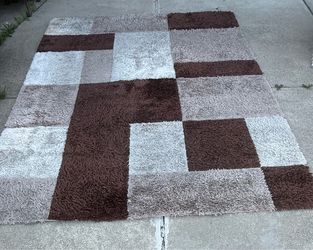 8x10 Plush Patchwork Shaggy Carpet - Cozy Living Room Rug