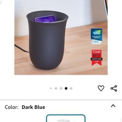 Lexon OBLIO QI Wireless Charger and Phone Sanitizer, UV Disinfection Light and Fast Charging Station 10W, Dark Blue